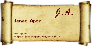 Jenet Apor névjegykártya